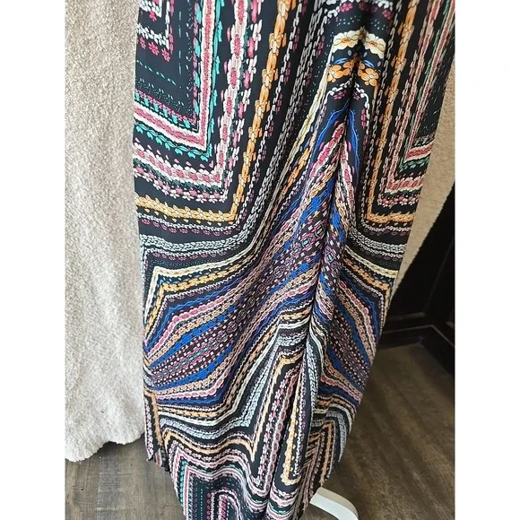 Charlie Jade Maxi Dress Womens L Black Floral With Multicolors Spaghetti Strap‎ - Picture 3 of 15